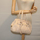 BALLY Hand Bag Leather Ivory Auth yb529-22