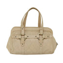 BALLY Hand Bag Leather Ivory Auth yb529-2