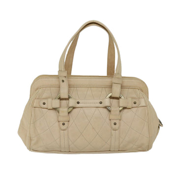BALLY Hand Bag Leather Ivory Auth yb529 - 0