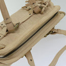 BALLY Hand Bag Leather Ivory Auth yb529-6