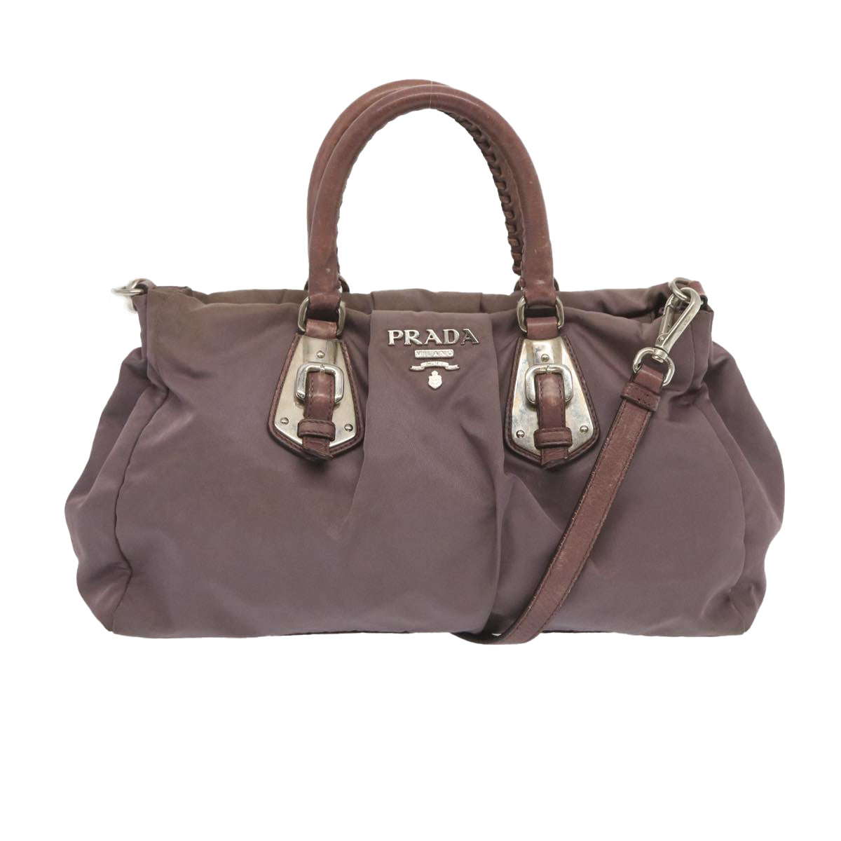 PRADA Hand Bag Nylon 2way Purple Auth yb533 - 0