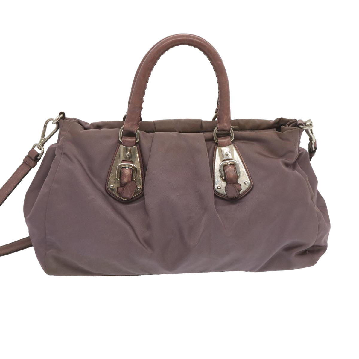 PRADA Hand Bag Nylon 2way Purple Auth yb533