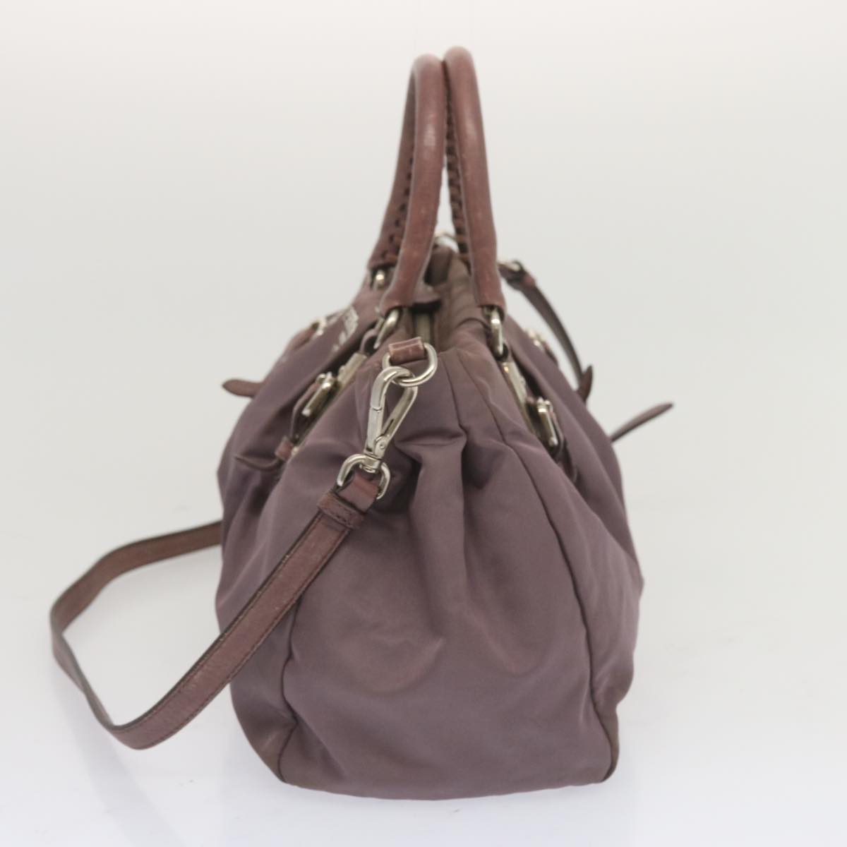 PRADA Hand Bag Nylon 2way Purple Auth yb533