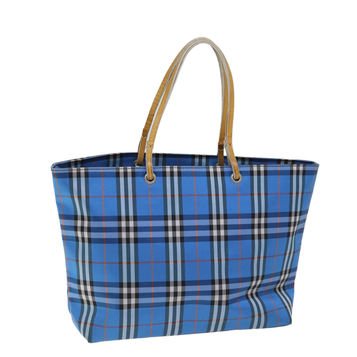 BURBERRY Nova Check Hand Bag Nylon Blue Auth yb539