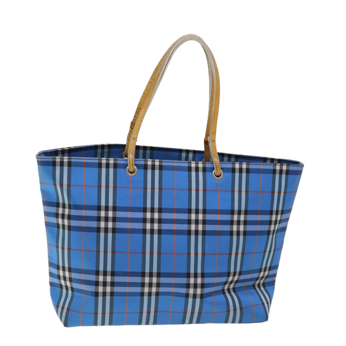 BURBERRY Nova Check Hand Bag Nylon Blue Auth yb539 - 0