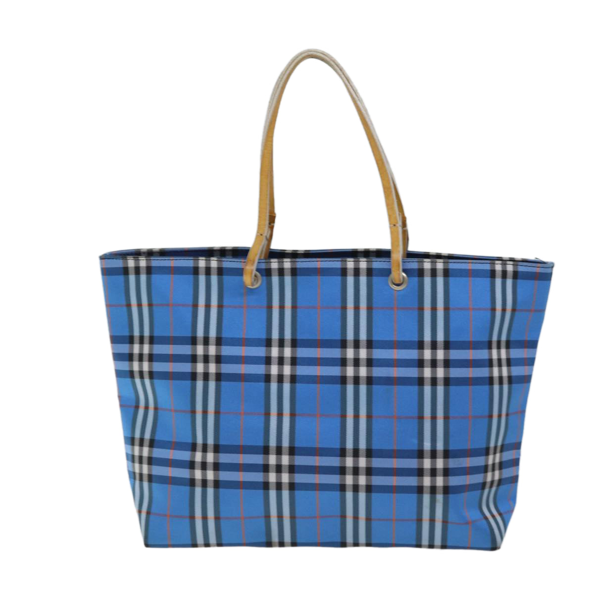 BURBERRY Nova Check Hand Bag Nylon Blue Auth yb539