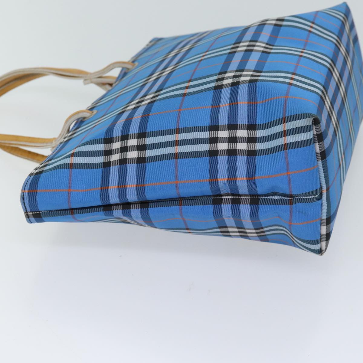 BURBERRY Nova Check Hand Bag Nylon Blue Auth yb539