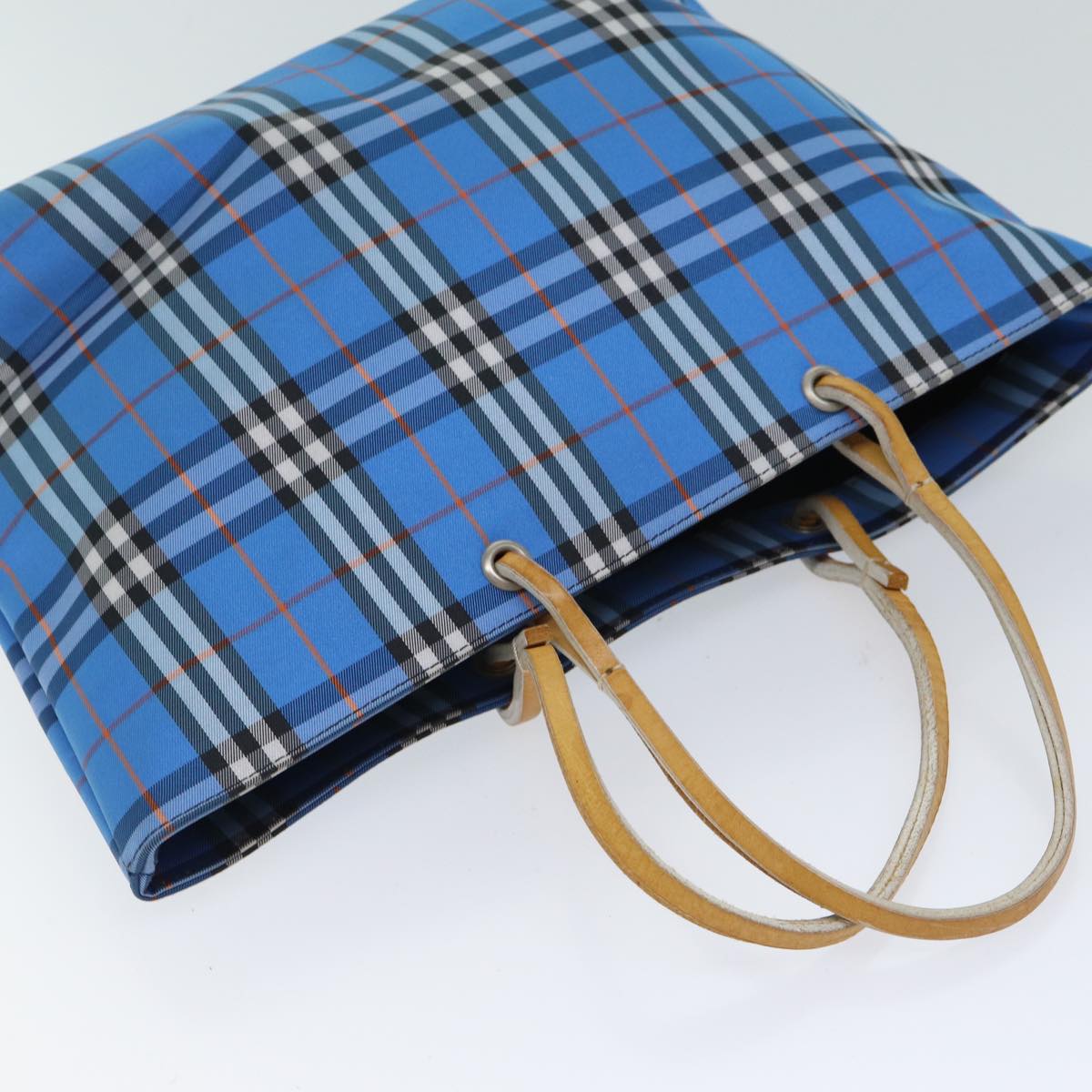 BURBERRY Nova Check Hand Bag Nylon Blue Auth yb539