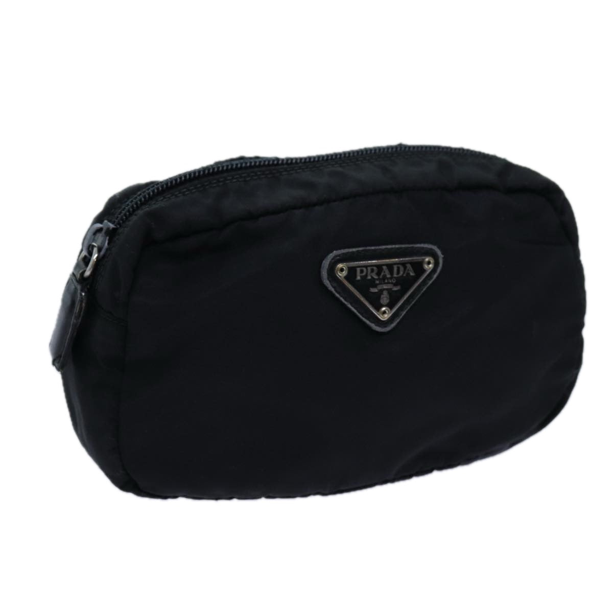 PRADA Pouch Nylon Black Auth yb544