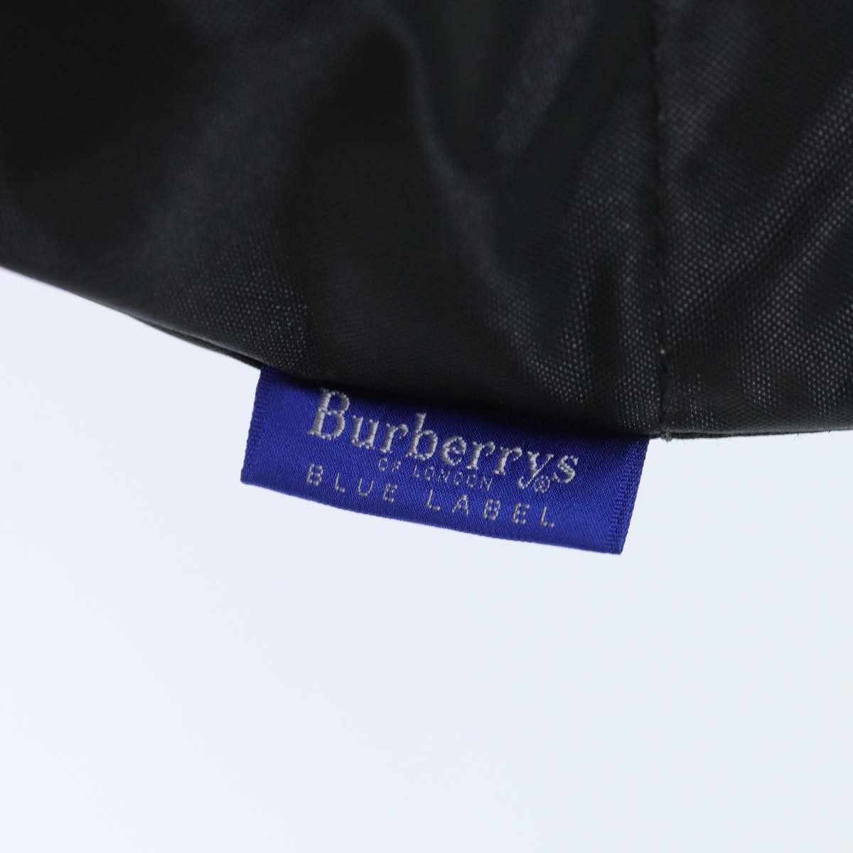 Burberrys Blue Label Hand Bag Nylon Black Auth yb556