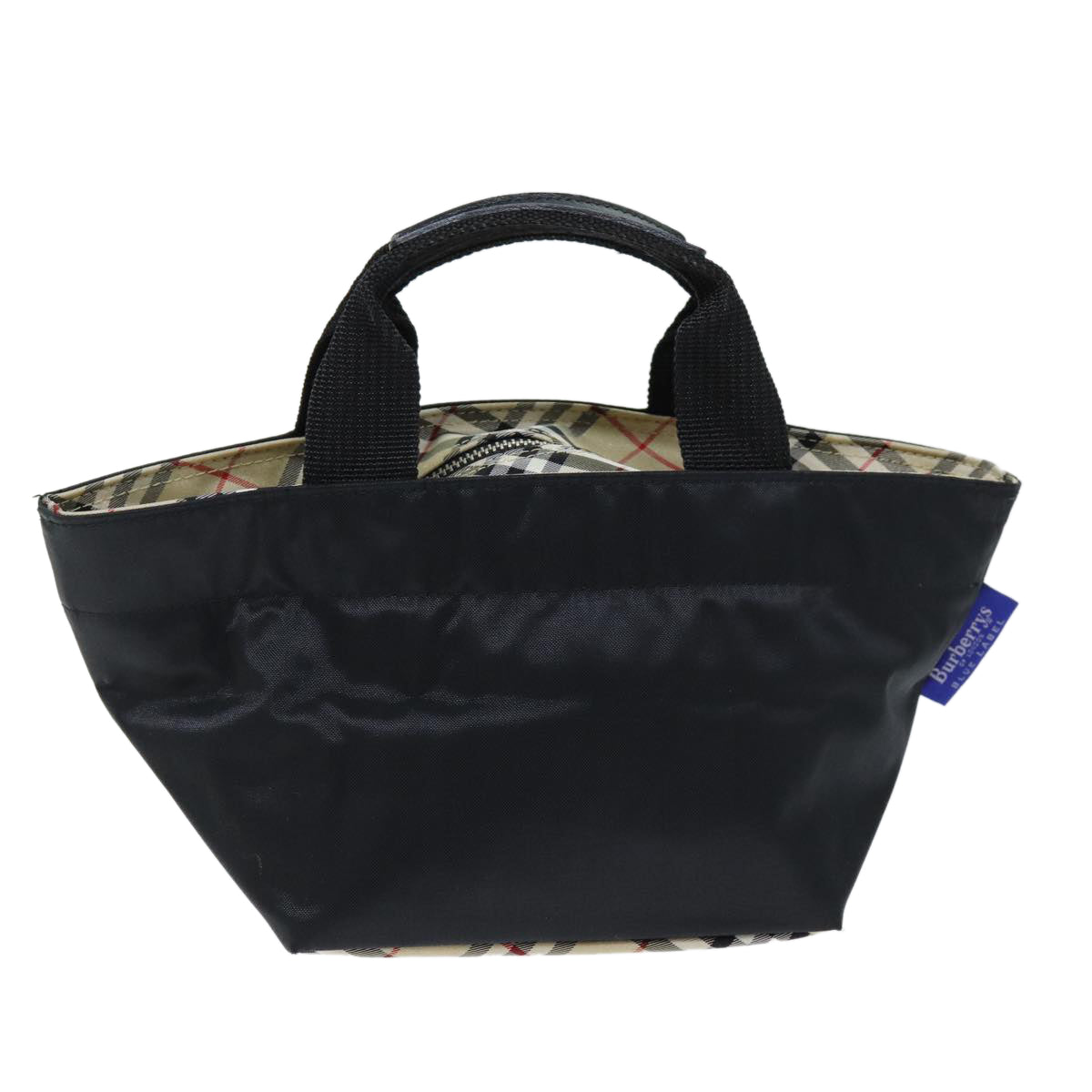Burberrys Blue Label Hand Bag Nylon Black Auth yb556 - 0