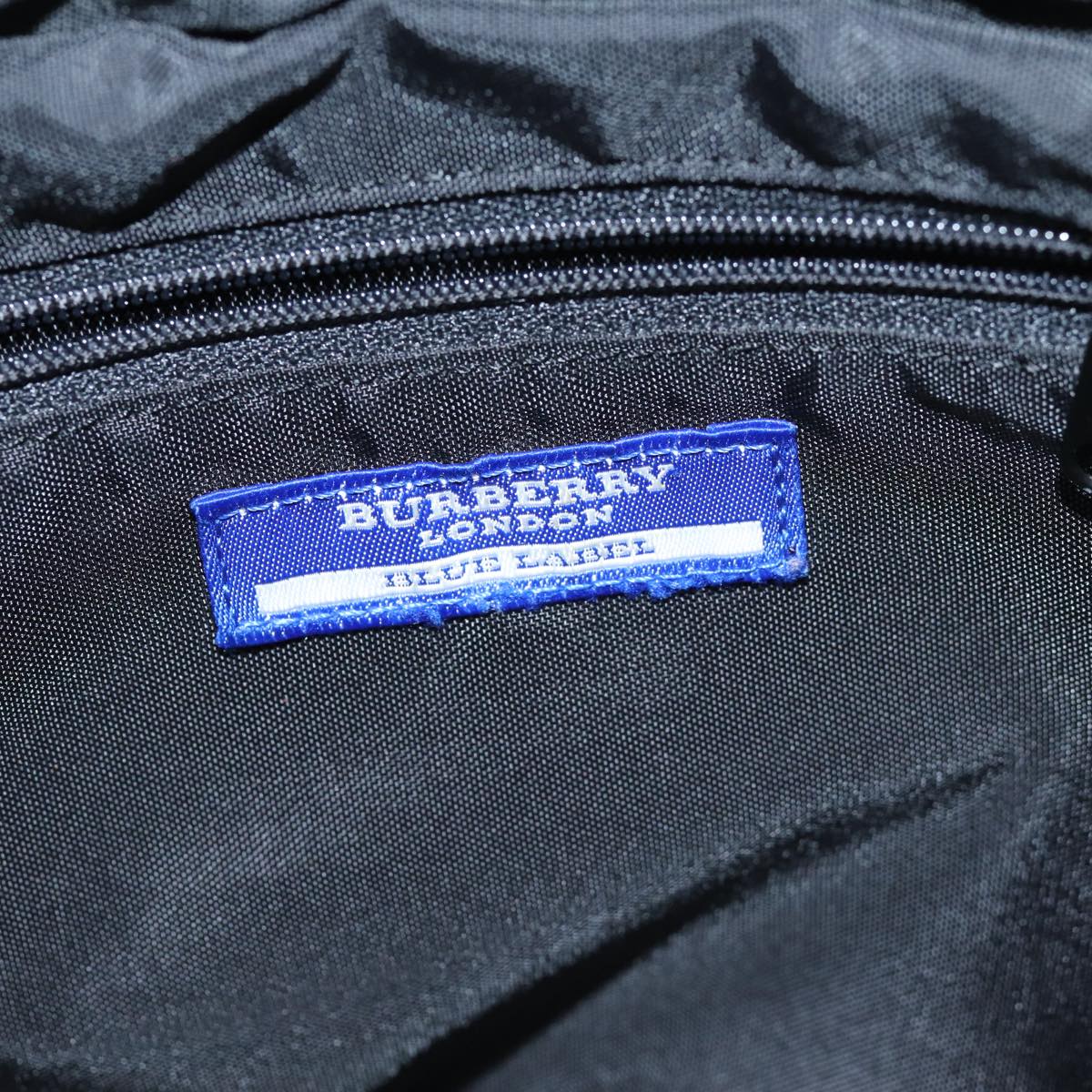 BURBERRY Blue Label Hand Bag Nylon Black Auth yb557