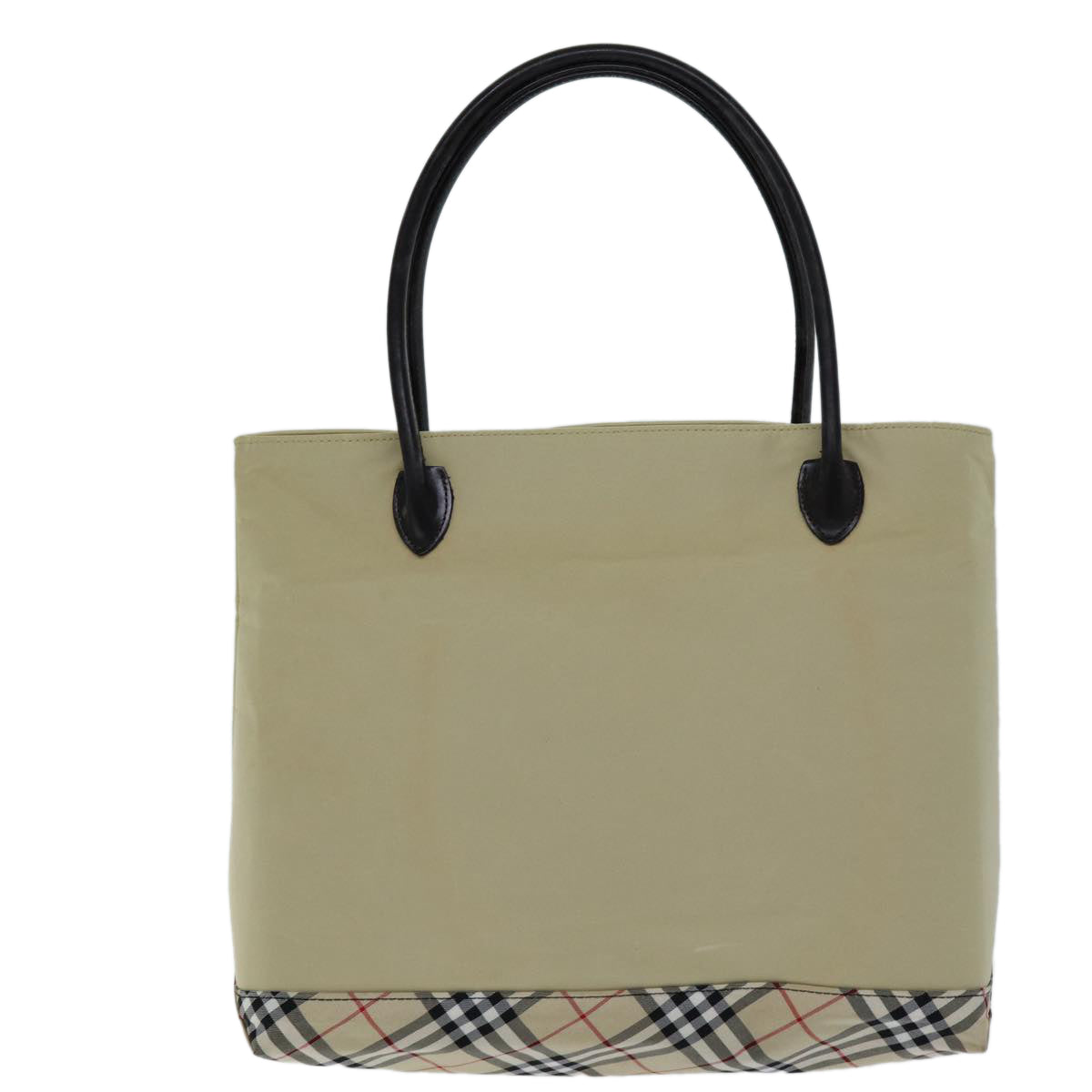 BURBERRY Nova Check Blue Label Tote Bag Nylon Beige Auth yb562