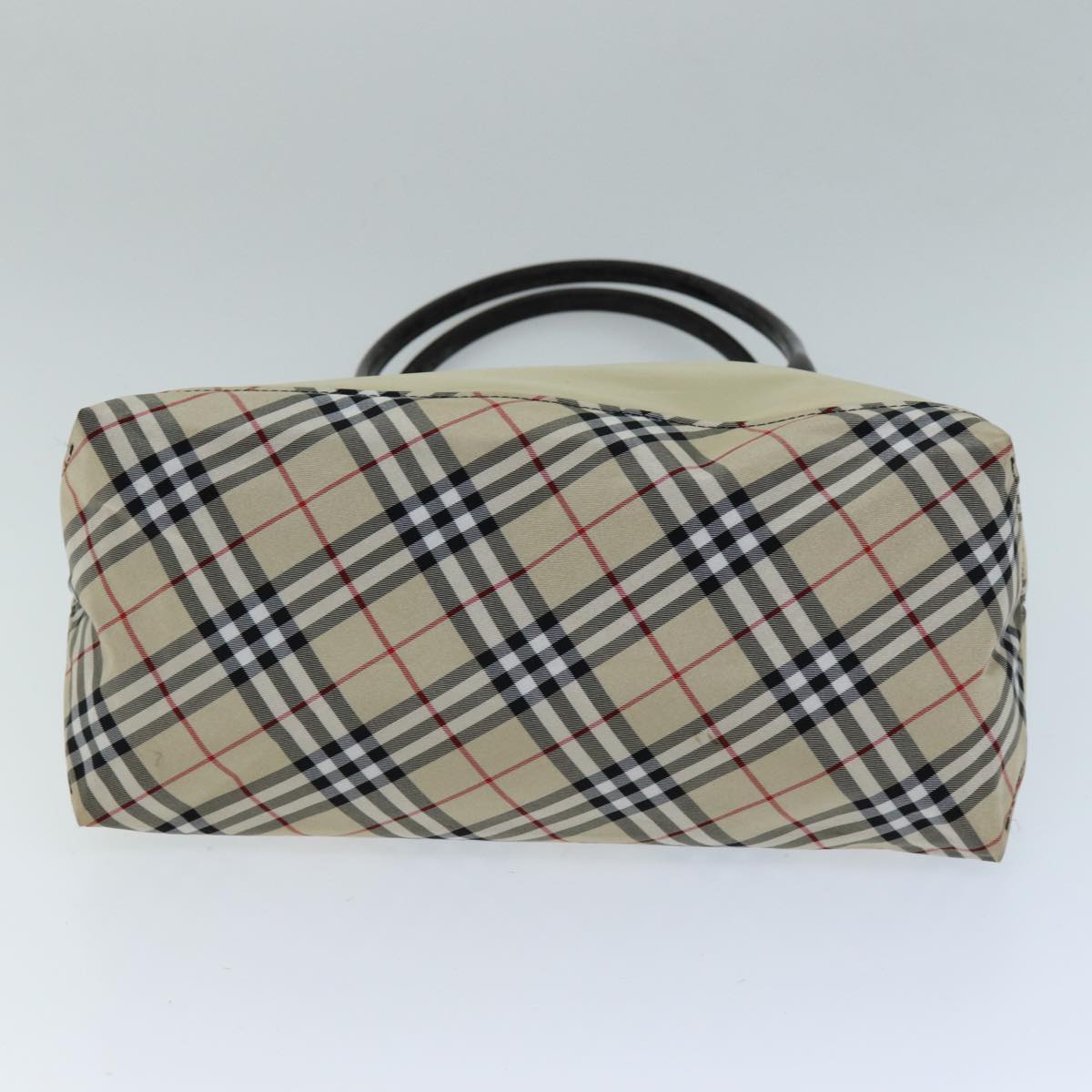 BURBERRY Nova Check Blue Label Tote Bag Nylon Beige Auth yb562