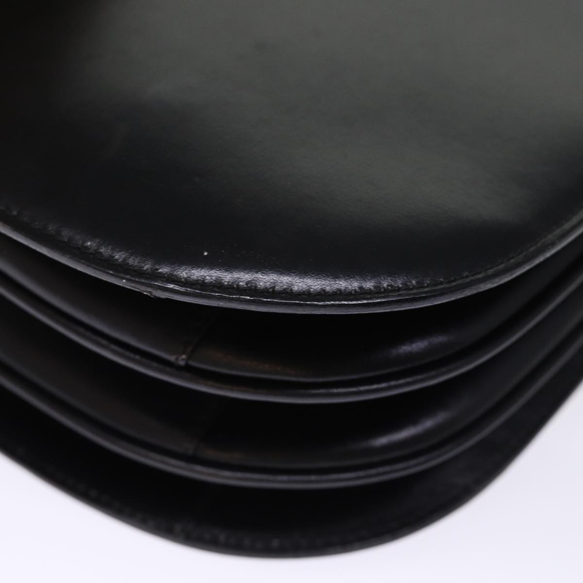 BALLY Shoulder Bag Leather Black Auth yb566