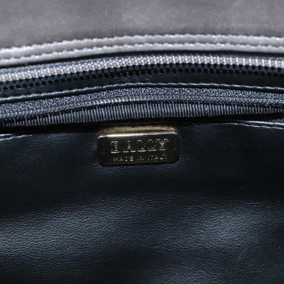 BALLY Shoulder Bag Leather Gray Auth yb580