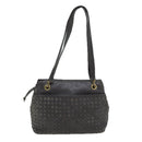 BALLY Shoulder Bag Leather Gray Auth yb580-2