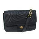BALLY Shoulder Bag Leather Navy Auth yb581-1
