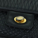 BALLY Shoulder Bag Leather Navy Auth yb581-10