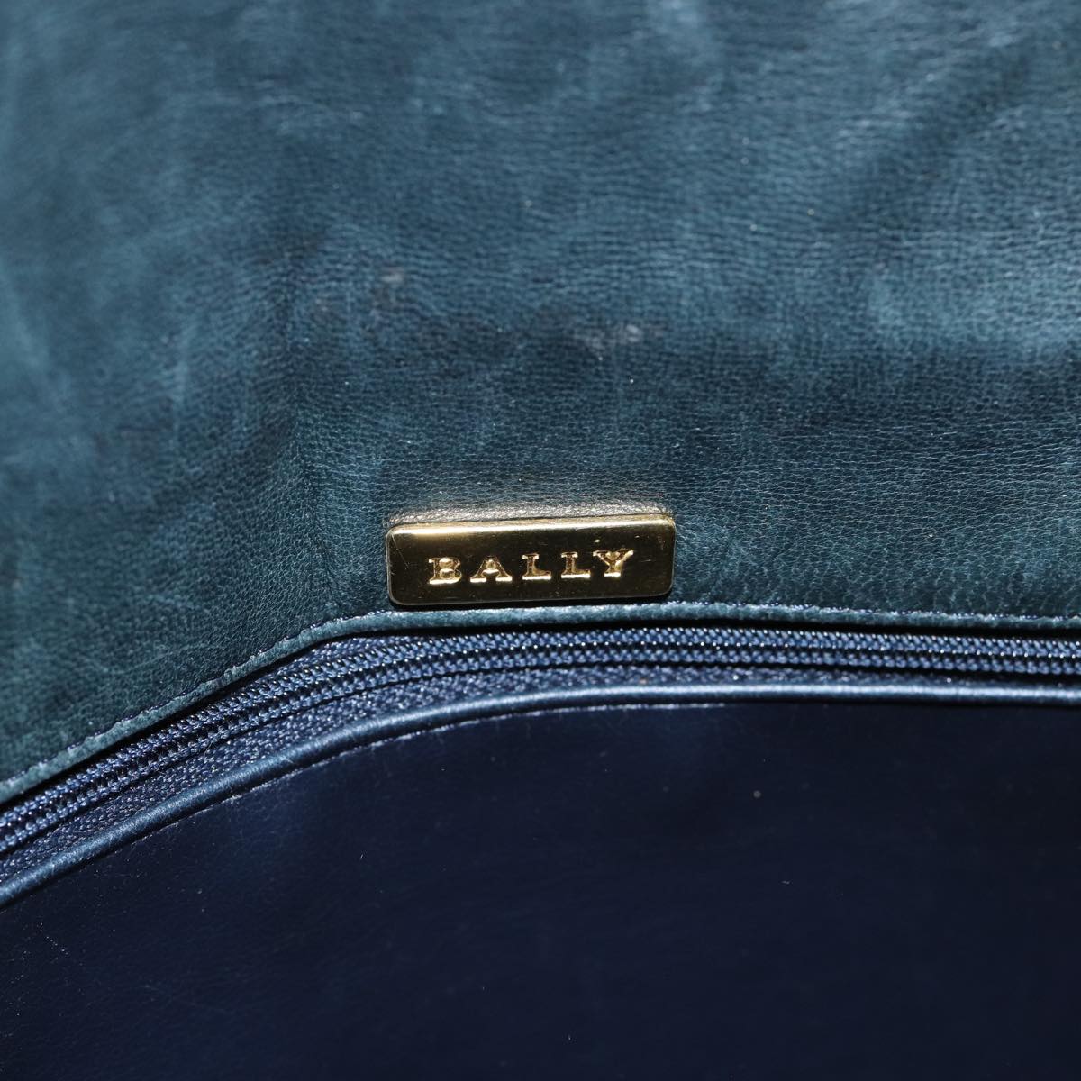 BALLY Shoulder Bag Leather Navy Auth yb581