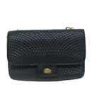 BALLY Shoulder Bag Leather Navy Auth yb581-13