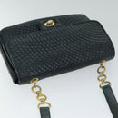 BALLY Shoulder Bag Leather Navy Auth yb581-6