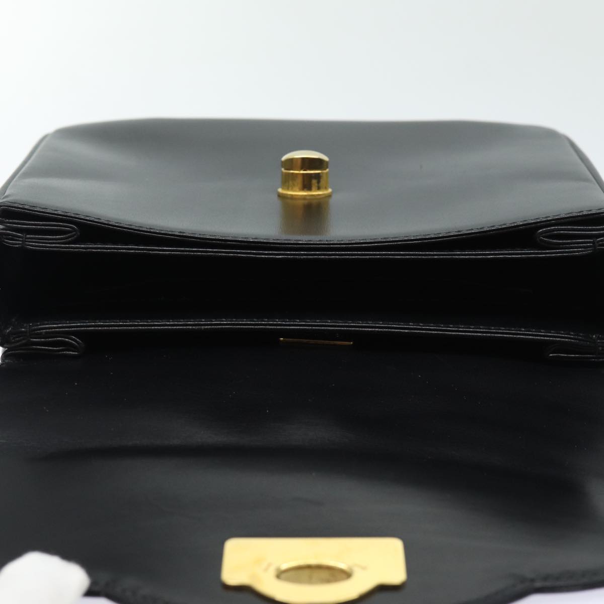 BALLY Shoulder Bag Leather Black Auth yb590