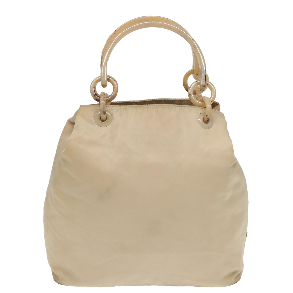 PRADA Hand Bag Nylon Beige Auth yb599 - 0