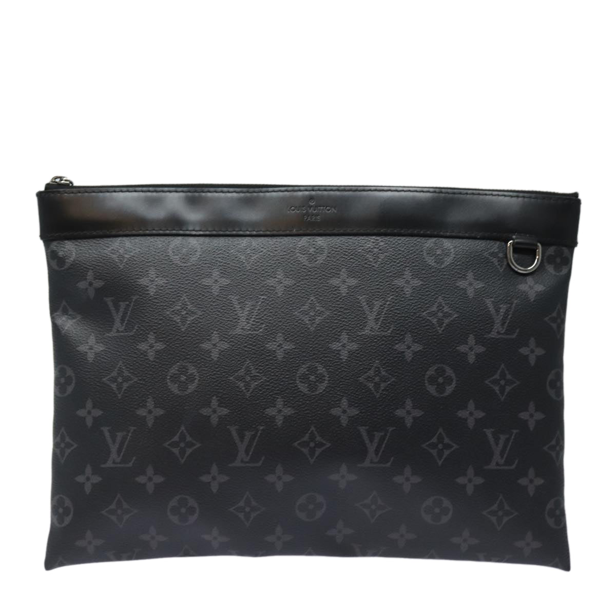 LOUIS VUITTON Monogram Eclipse Pochette Discovery Clutch Bag M62291 Auth yb608