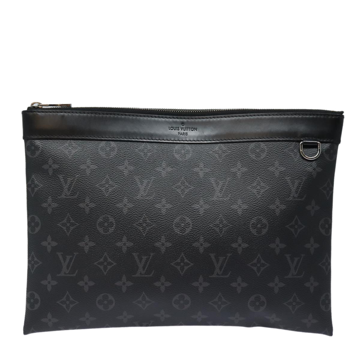 LOUIS VUITTON Monogram Eclipse Pochette Discovery Clutch Bag M62291 Auth yb609