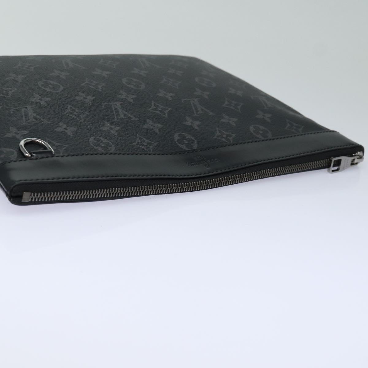 LOUIS VUITTON Monogram Eclipse Pochette Discovery Clutch Bag M62291 Auth yb609