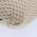 CHANEL Hand Bag Canvas Leather Beige CC Auth yb619-14