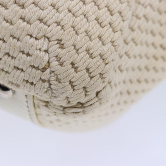 CHANEL Hand Bag Canvas Leather Beige CC Auth yb619