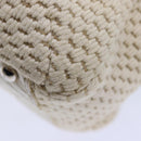 CHANEL Hand Bag Canvas Leather Beige CC Auth yb619-16