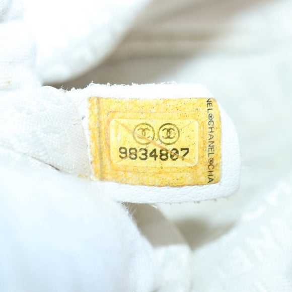 CHANEL Hand Bag Canvas Leather Beige CC Auth yb619