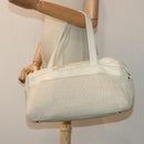 CHANEL Hand Bag Canvas Leather Beige CC Auth yb619-25