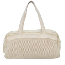 CHANEL Hand Bag Canvas Leather Beige CC Auth yb619-13