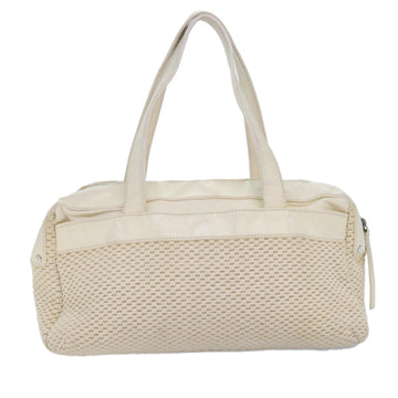 CHANEL Hand Bag Canvas Leather Beige CC Auth yb619 - 0