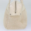 CHANEL Hand Bag Canvas Leather Beige CC Auth yb619-3