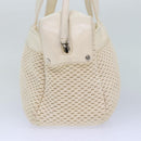 CHANEL Hand Bag Canvas Leather Beige CC Auth yb619-4