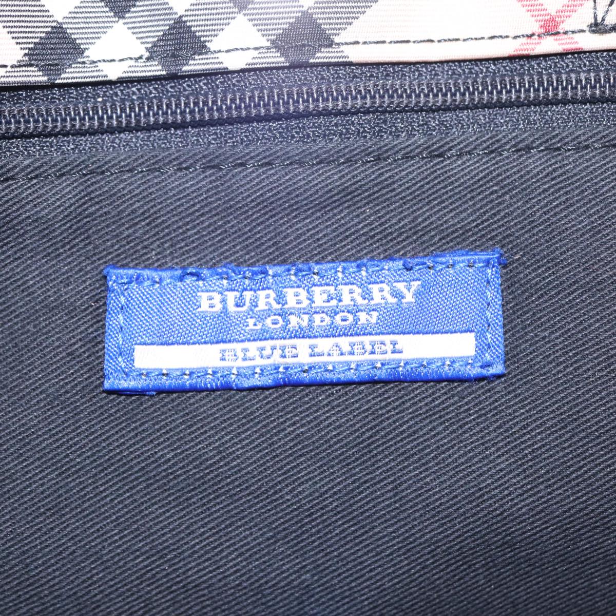 BURBERRY Nova Check Hand Bag Nylon Beige Black Auth yb621