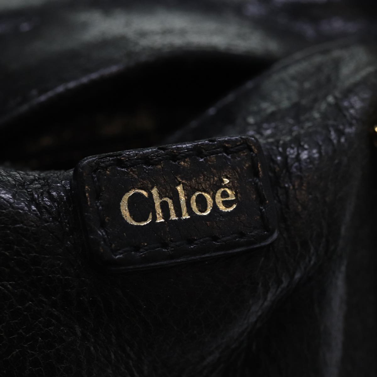 Chloe Etel Hand Bag Leather 2way Black Auth yb623