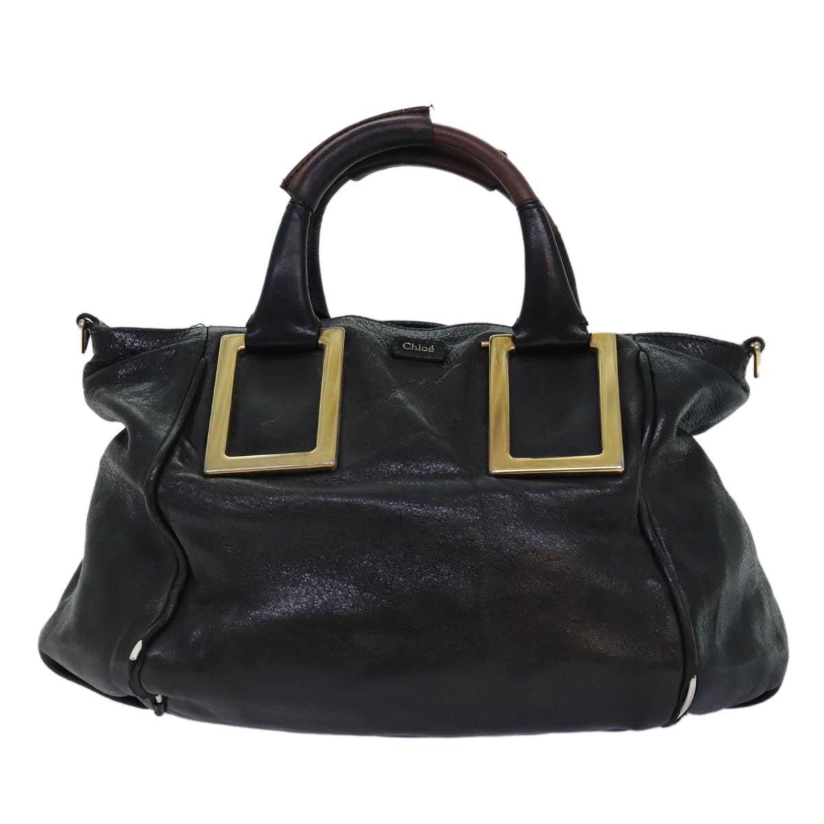 Chloe Etel Hand Bag Leather 2way Black Auth yb623