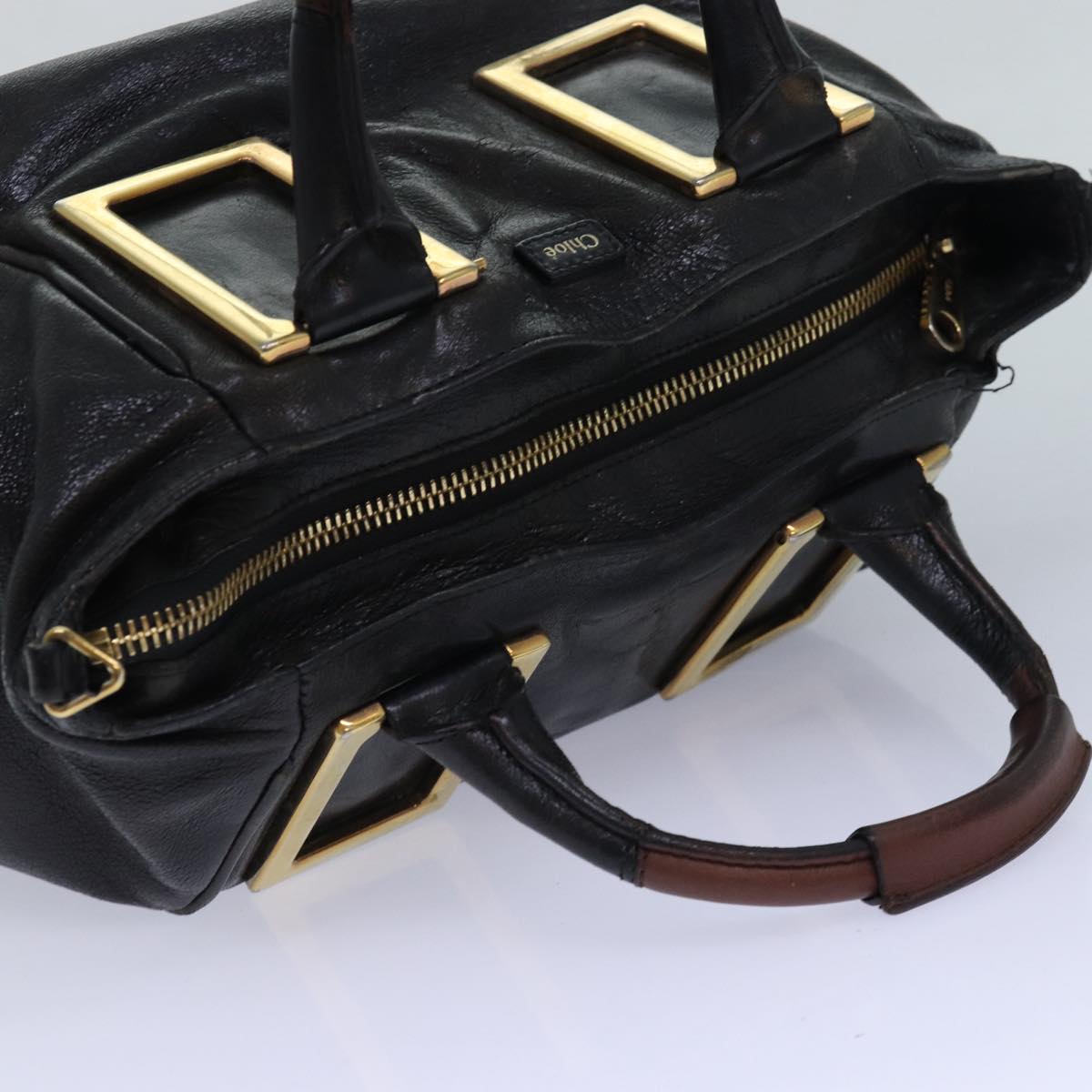 Chloe Etel Hand Bag Leather 2way Black Auth yb623