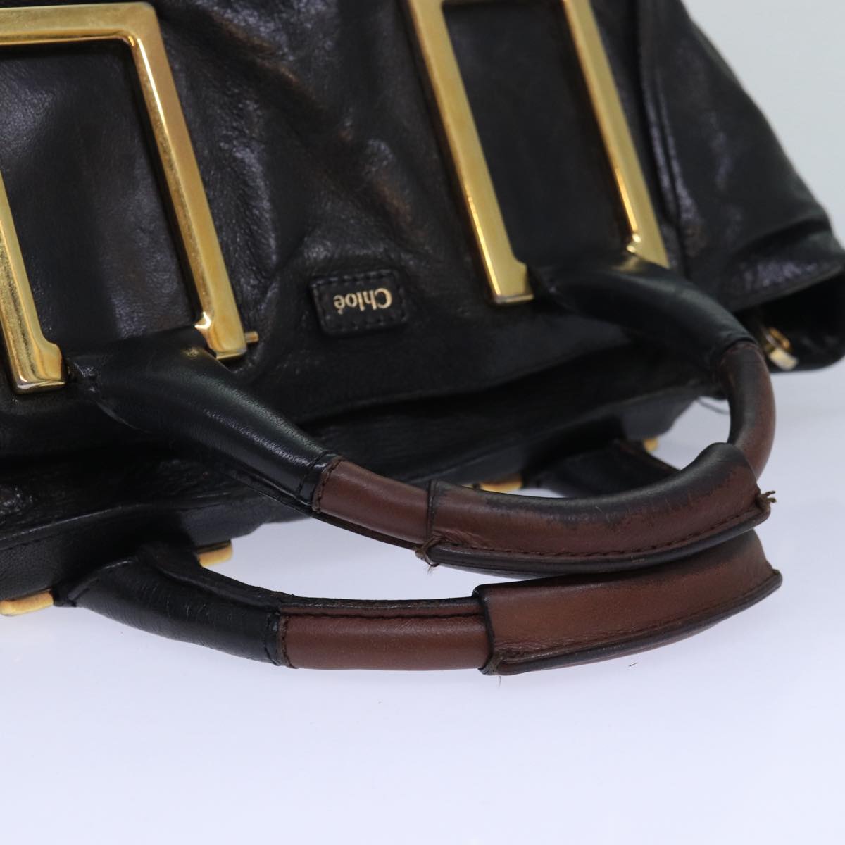 Chloe Etel Hand Bag Leather 2way Black Auth yb623