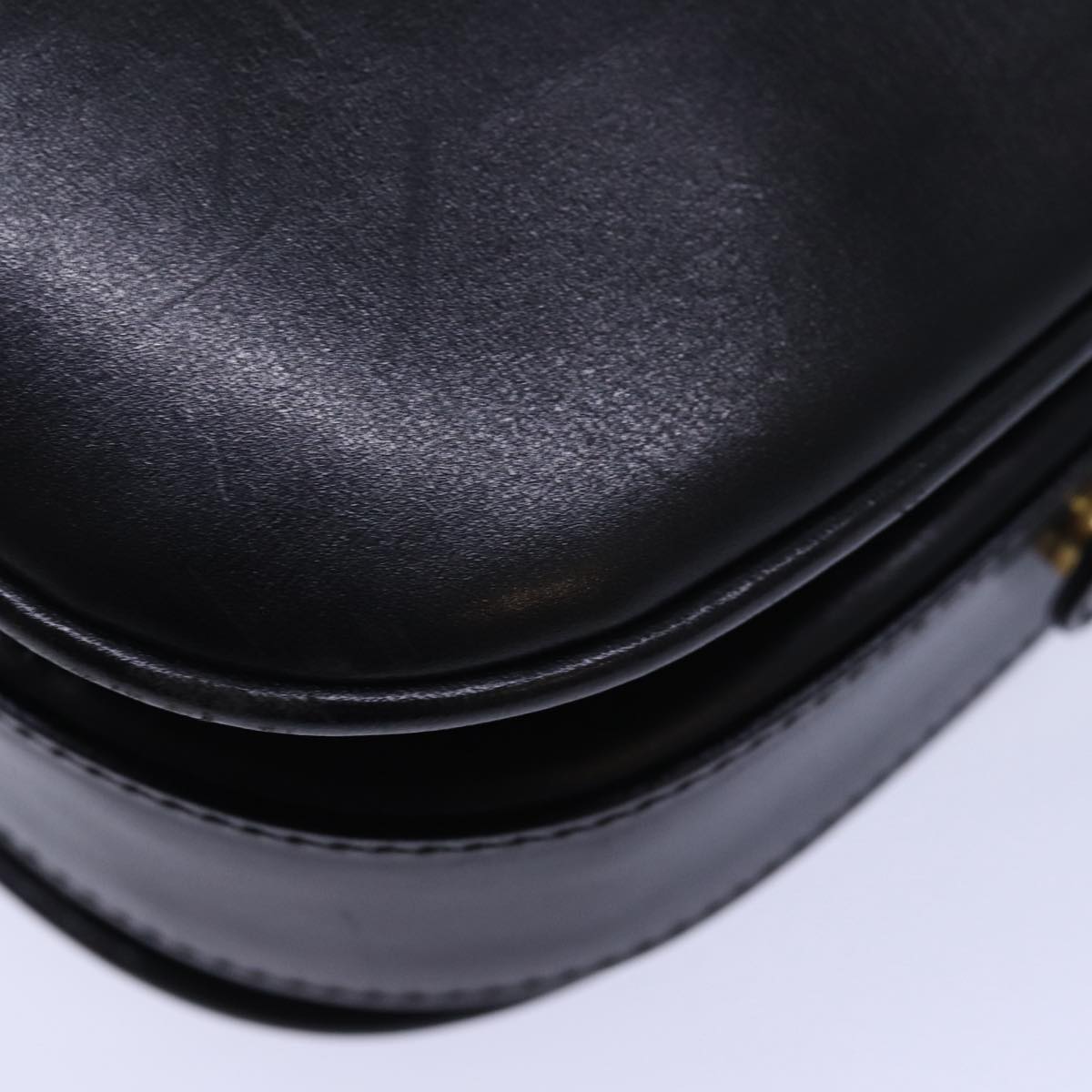 BALLY Shoulder Bag Leather Black Auth yb625