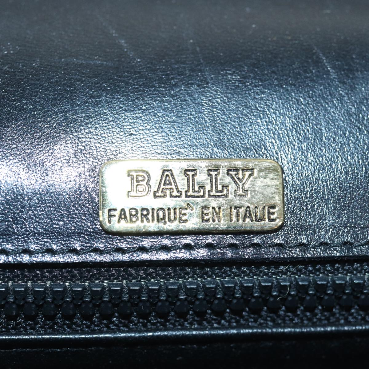 BALLY Shoulder Bag Leather Black Auth yb625