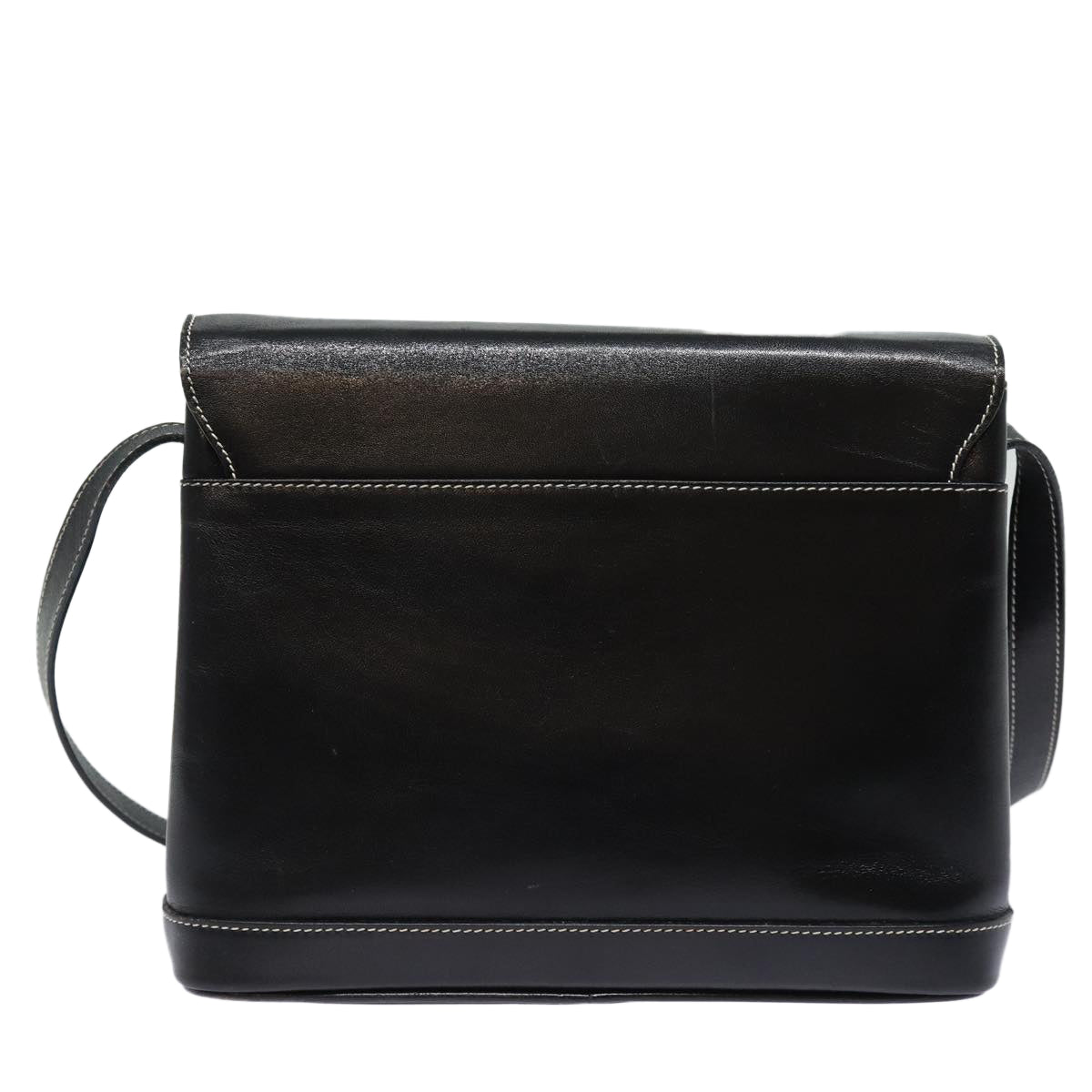 BALLY Shoulder Bag Leather Black Auth yb626 - 0