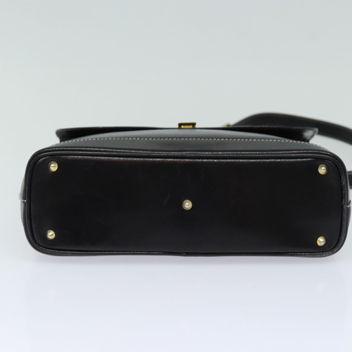 BALLY Shoulder Bag Leather Black Auth yb626