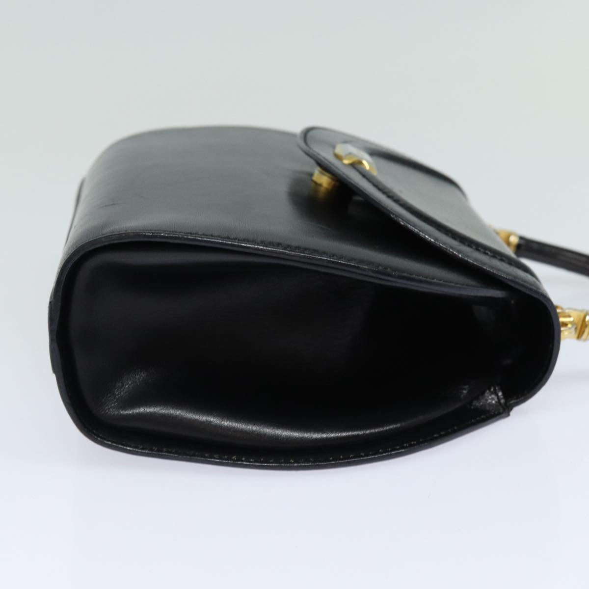 BALLY Hand Bag Leather 2way Black Auth yb628